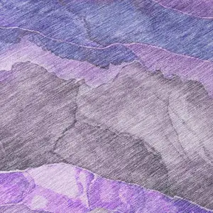 Photo of Lavender And Ivory Floral Washable Indoor Outdoor Area Rug