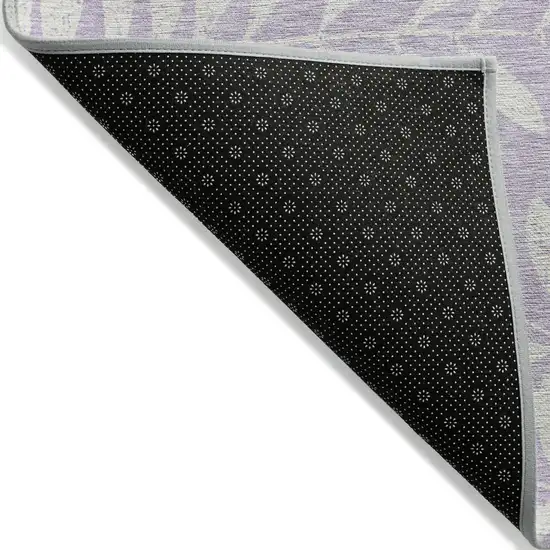 Lavender And Ivory Floral Washable Indoor Outdoor Area Rug Photo 4