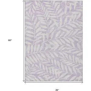 Photo of Lavender And Ivory Floral Washable Indoor Outdoor Area Rug