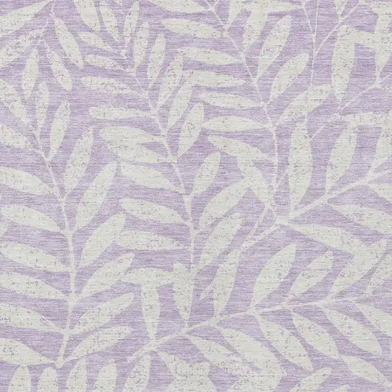 Lavender And Ivory Floral Washable Indoor Outdoor Area Rug Photo 6