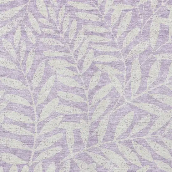 Lavender And Ivory Floral Washable Indoor Outdoor Area Rug Photo 6