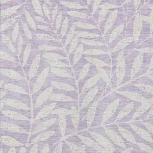 Photo of Lavender And Ivory Floral Washable Indoor Outdoor Area Rug