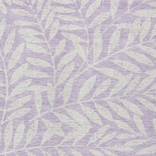 Lavender And Ivory Floral Washable Indoor Outdoor Area Rug Photo 6