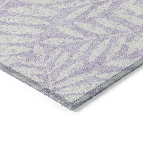 Lavender And Ivory Floral Washable Indoor Outdoor Area Rug Photo 5