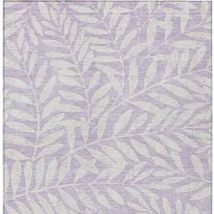 Photo of Lavender And Ivory Floral Washable Indoor Outdoor Area Rug