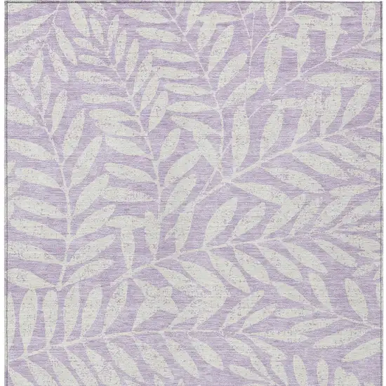 Lavender And Ivory Floral Washable Indoor Outdoor Area Rug Photo 7