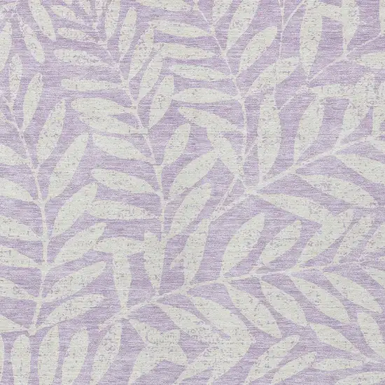 Lavender And Ivory Floral Washable Indoor Outdoor Area Rug Photo 6
