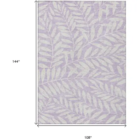 Lavender And Ivory Floral Washable Indoor Outdoor Area Rug Photo 3