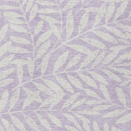Lavender And Ivory Floral Washable Indoor Outdoor Area Rug Photo 6