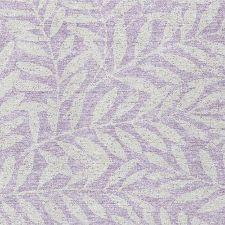 Lavender And Ivory Floral Washable Indoor Outdoor Area Rug Photo 6