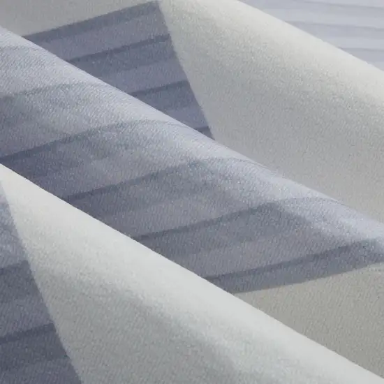 Lavender And Ivory Geometric Washable Area Rug With Fringe Photo 7