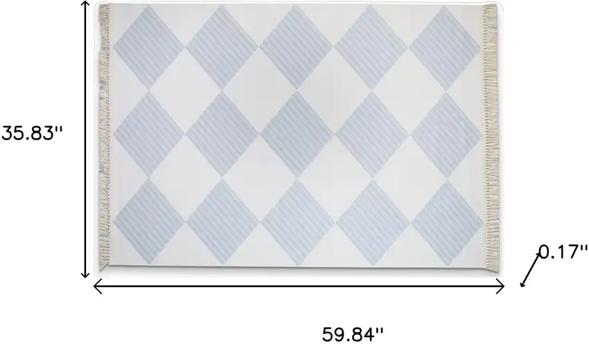 Lavender And Ivory Geometric Washable Area Rug With Fringe Photo 8