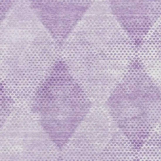 Lavender And Ivory Geometric Washable Area Rug With UV Protection Photo 4
