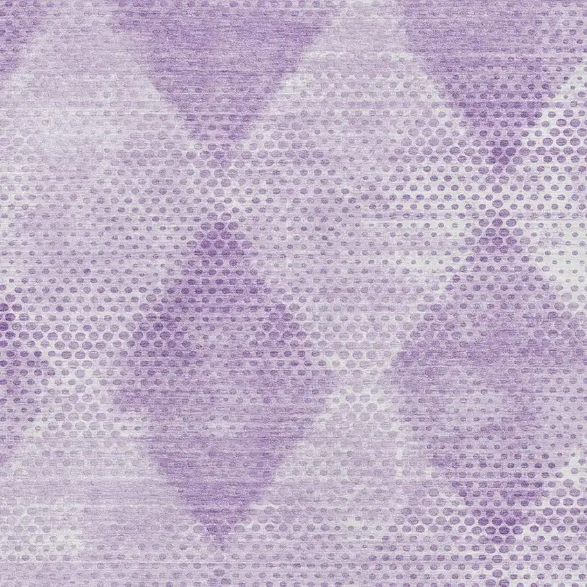Lavender And Ivory Geometric Washable Area Rug With UV Protection Photo 4