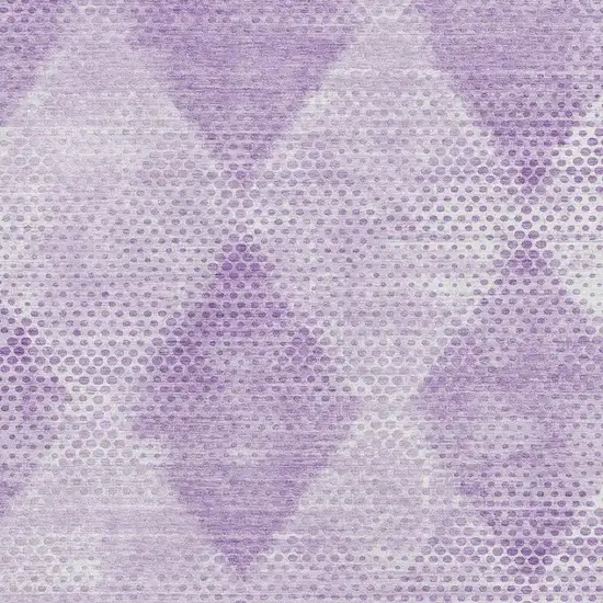 Lavender And Ivory Geometric Washable Area Rug With UV Protection Photo 3