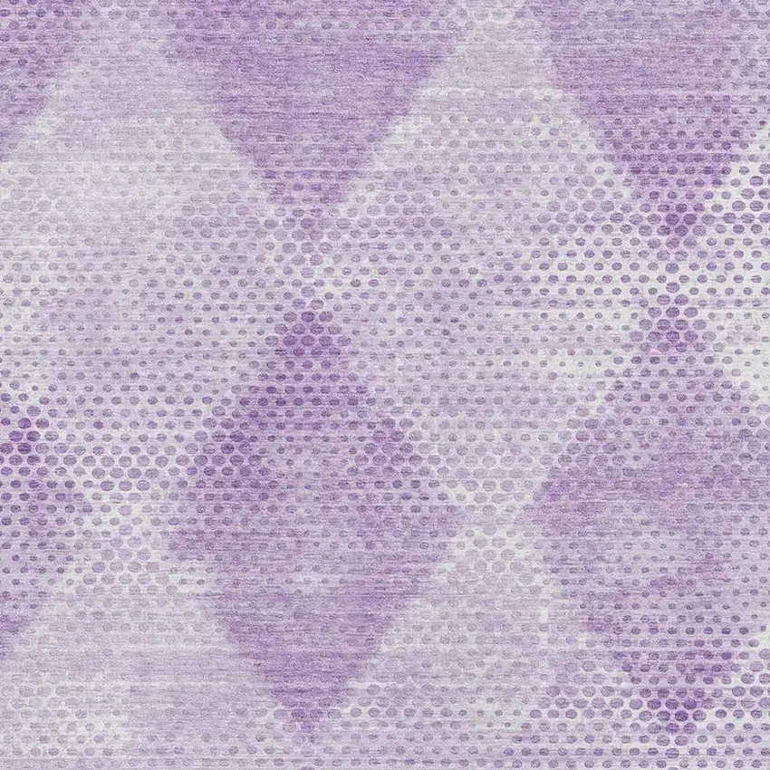 Lavender And Ivory Geometric Washable Area Rug With UV Protection Photo 3