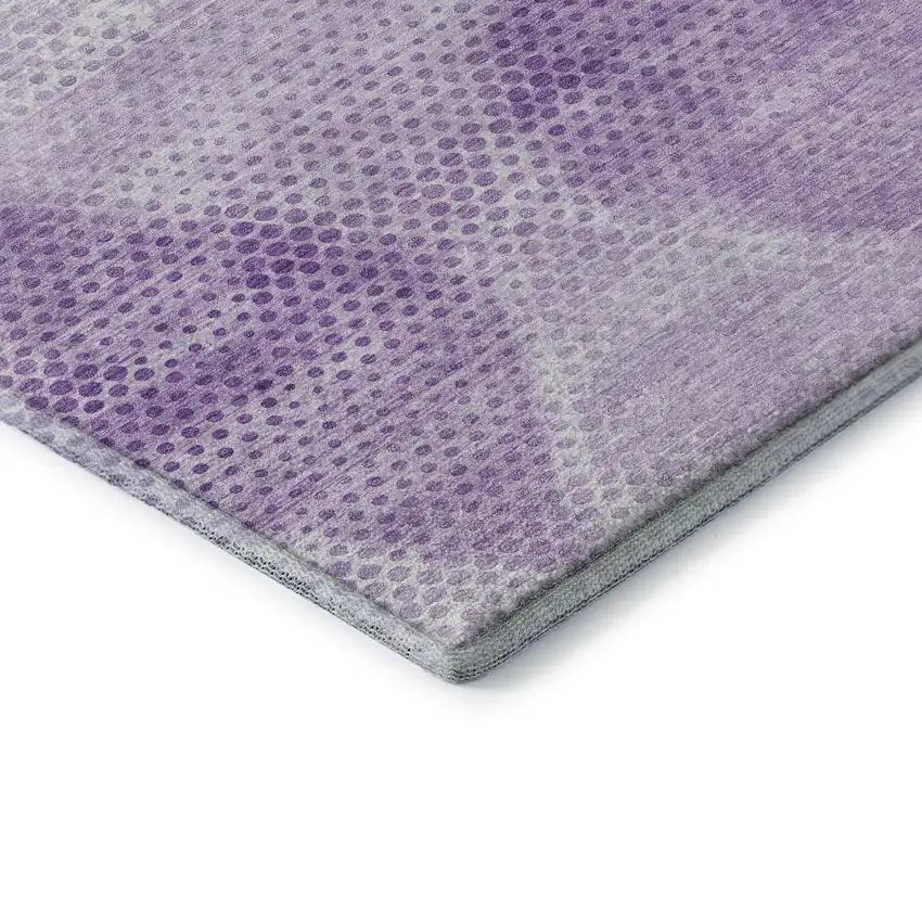 Lavender And Ivory Geometric Washable Area Rug With UV Protection Photo 8