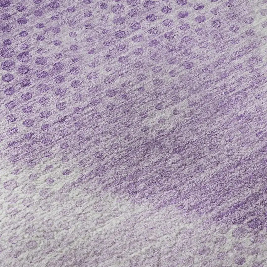 Lavender And Ivory Geometric Washable Area Rug With UV Protection Photo 8
