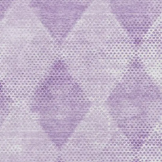 Lavender And Ivory Geometric Washable Area Rug With UV Protection Photo 3