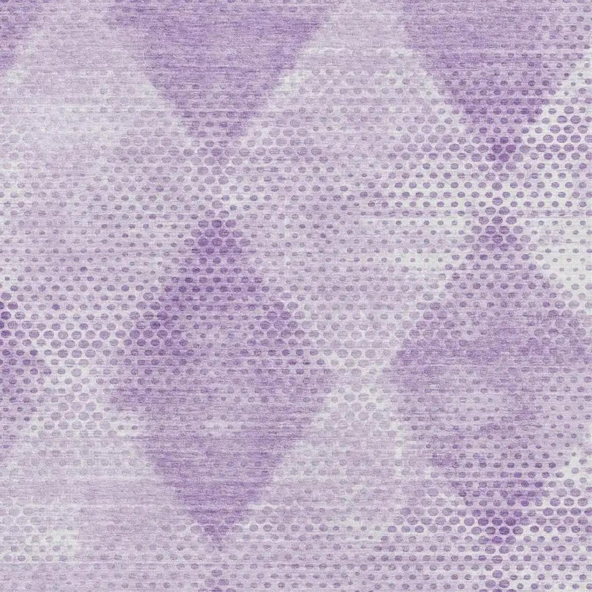 Lavender And Ivory Geometric Washable Area Rug With UV Protection Photo 3