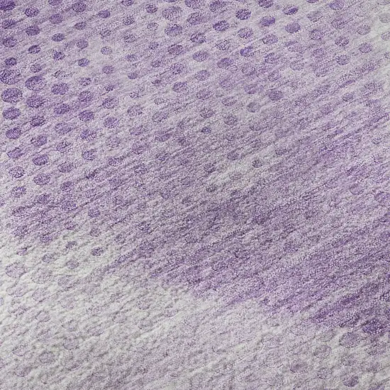 Lavender And Ivory Geometric Washable Area Rug With UV Protection Photo 9