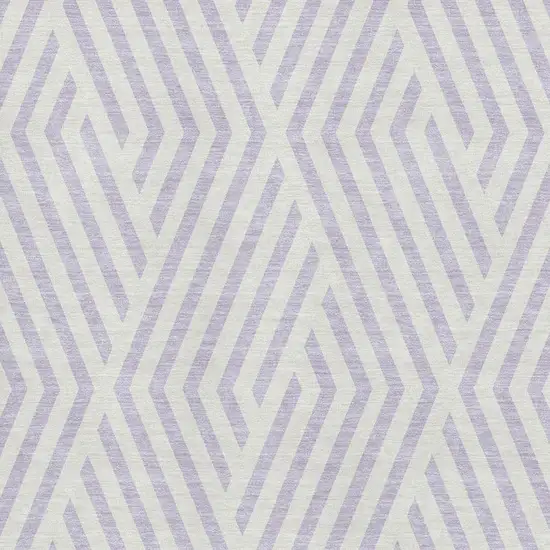 Lavender And Ivory Geometric Washable Area Rug With UV Protection Photo 5