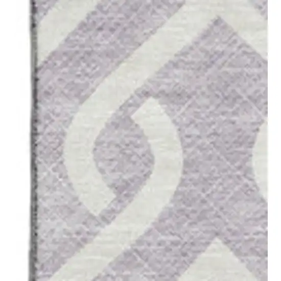Lavender And Ivory Geometric Washable Area Rug With UV Protection Photo 3