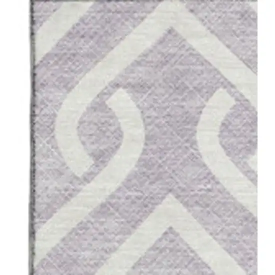 Lavender And Ivory Geometric Washable Area Rug With UV Protection Photo 4