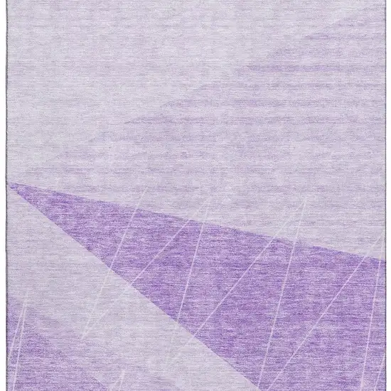 Lavender And Ivory Geometric Washable Area Rug With UV Protection Photo 3
