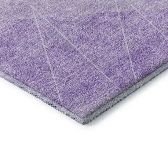 Lavender And Ivory Geometric Washable Area Rug With UV Protection Photo 7