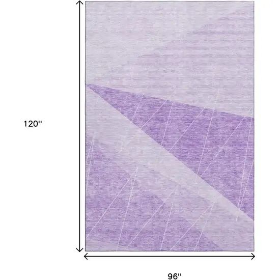 Lavender And Ivory Geometric Washable Area Rug With UV Protection Photo 3