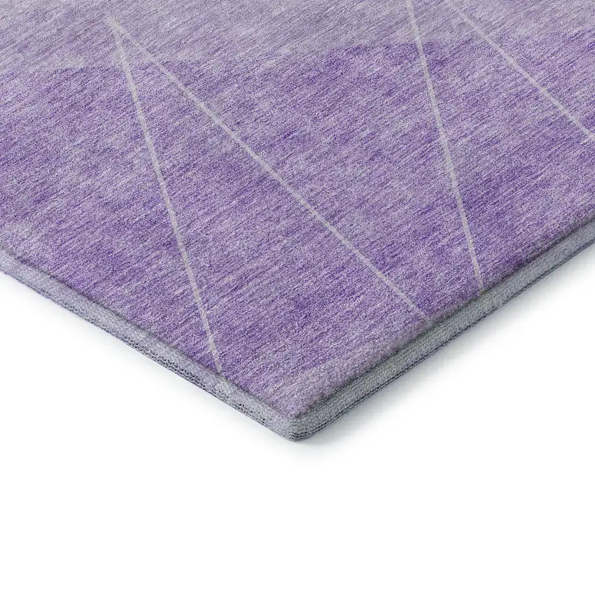 Lavender And Ivory Geometric Washable Area Rug With UV Protection Photo 7