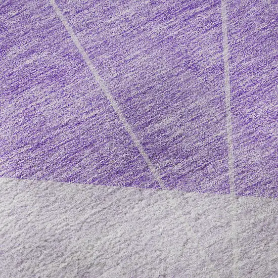 Lavender And Ivory Geometric Washable Area Rug With UV Protection Photo 9