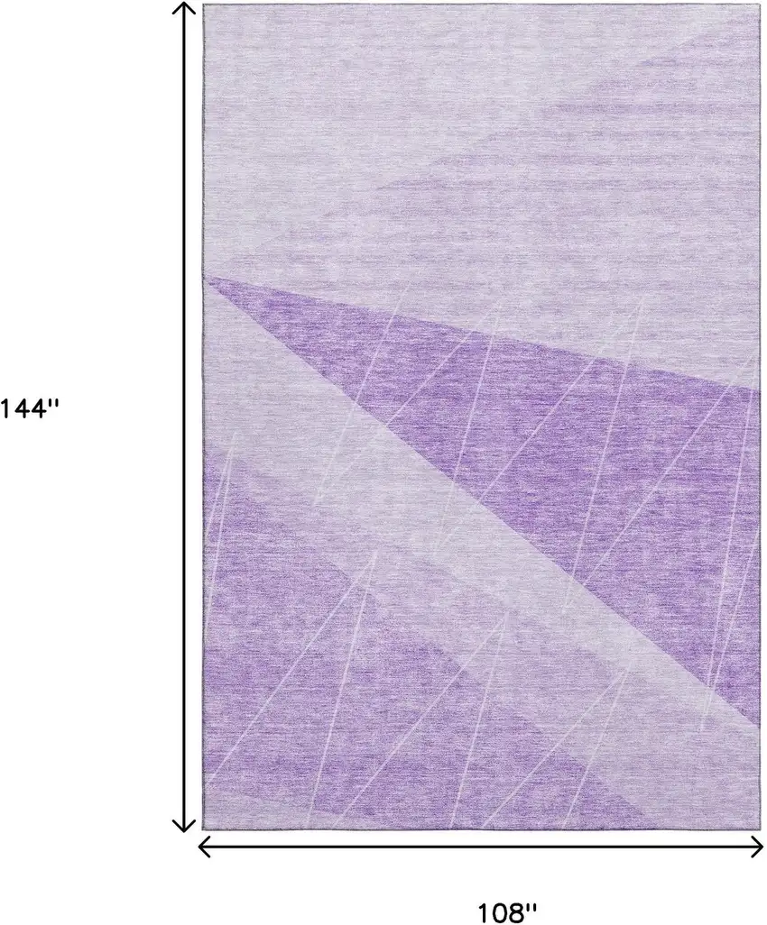 Lavender And Ivory Geometric Washable Area Rug With UV Protection Photo 3