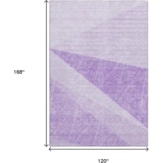 Lavender And Ivory Geometric Washable Area Rug With UV Protection Photo 3