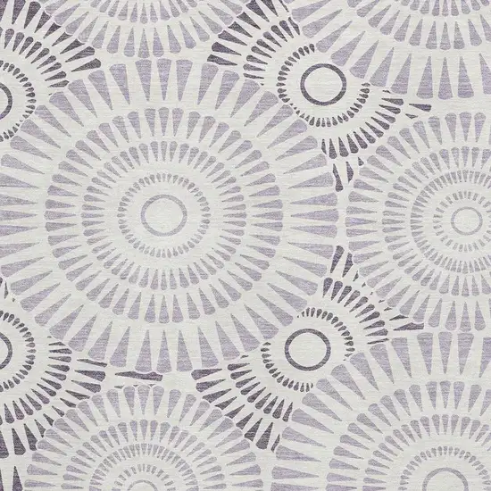 Lavender And Ivory Geometric Washable Area Rug With UV Protection Photo 3