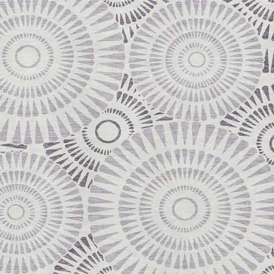 Lavender And Ivory Geometric Washable Area Rug With UV Protection Photo 3