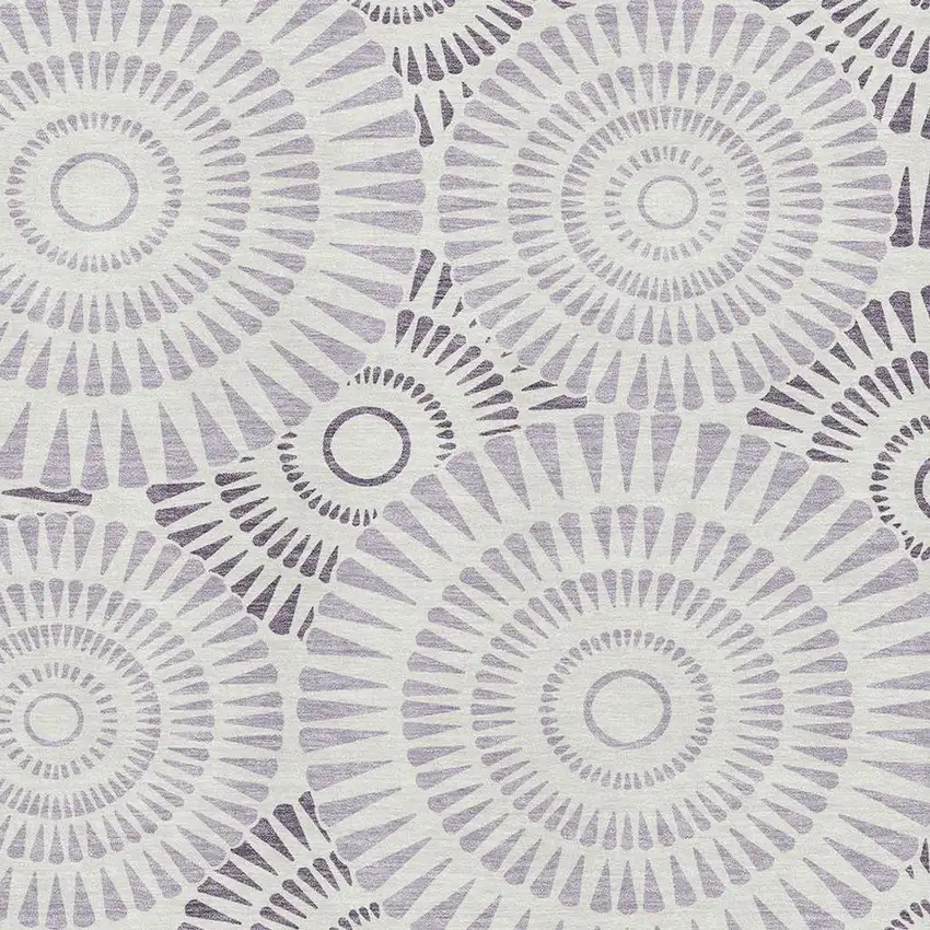 Lavender And Ivory Geometric Washable Area Rug With UV Protection Photo 3