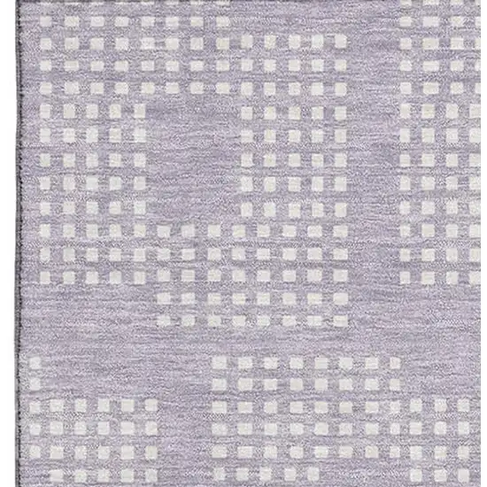 Lavender And Ivory Geometric Washable Area Rug With UV Protection Photo 4