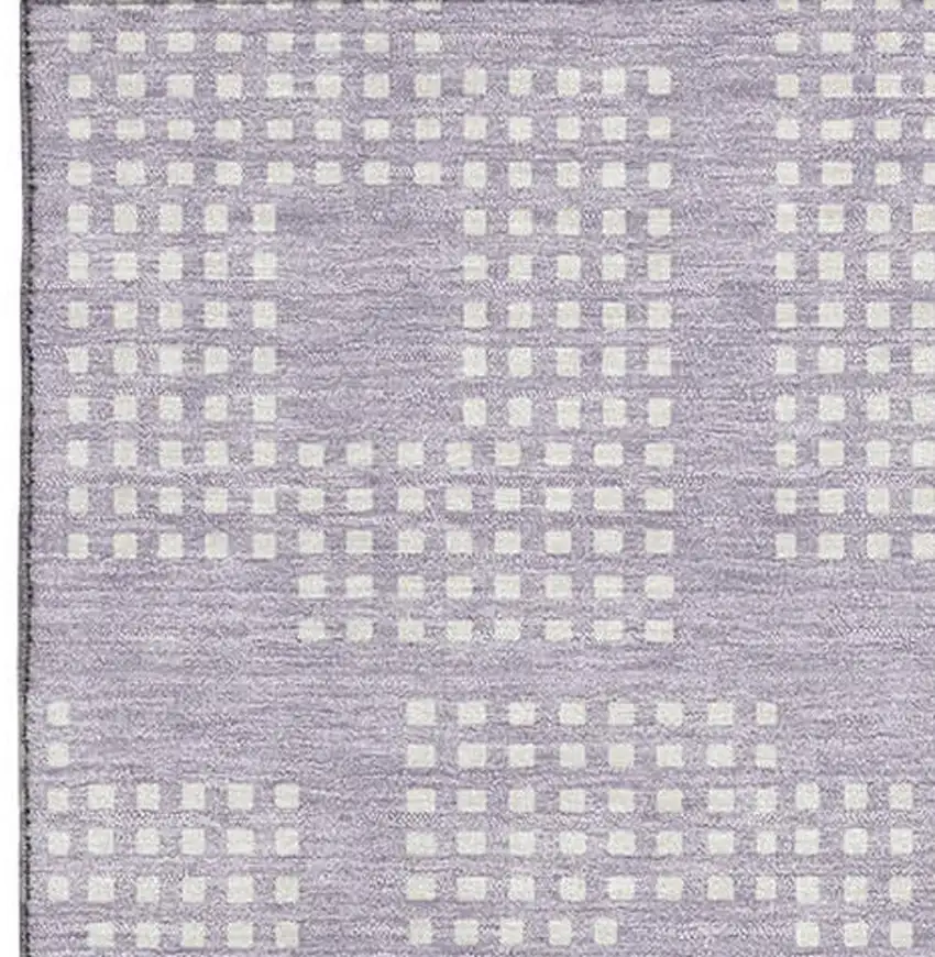 Lavender And Ivory Geometric Washable Area Rug With UV Protection Photo 4