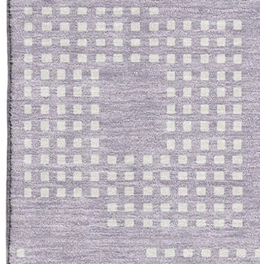 Lavender And Ivory Geometric Washable Area Rug With UV Protection Photo 3