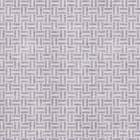Lavender And Ivory Geometric Washable Area Rug With UV Protection Photo 3