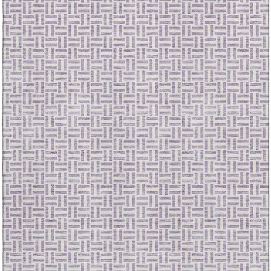 Lavender And Ivory Geometric Washable Area Rug With UV Protection Photo 3