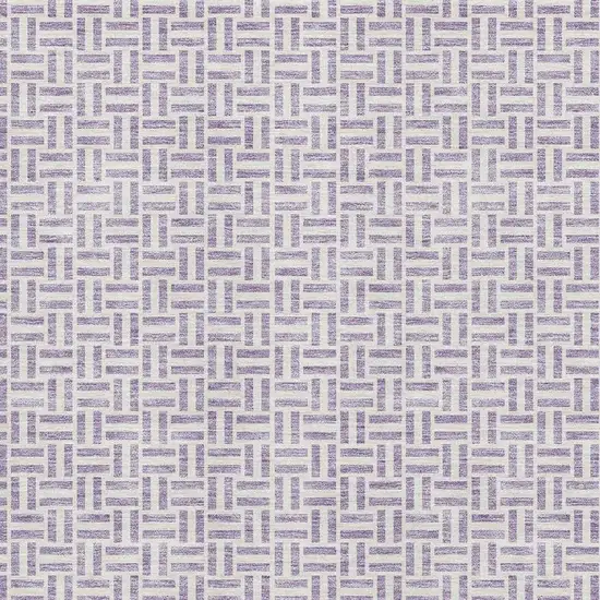 Lavender And Ivory Geometric Washable Area Rug With UV Protection Photo 3