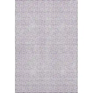 Photo of Lavender And Ivory Geometric Washable Area Rug With UV Protection