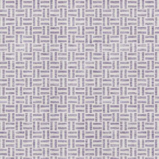 Lavender And Ivory Geometric Washable Area Rug With UV Protection Photo 3