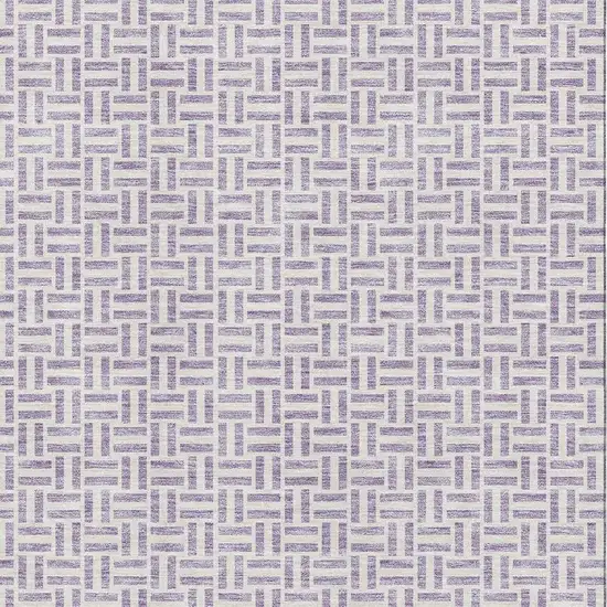 Lavender And Ivory Geometric Washable Area Rug With UV Protection Photo 3