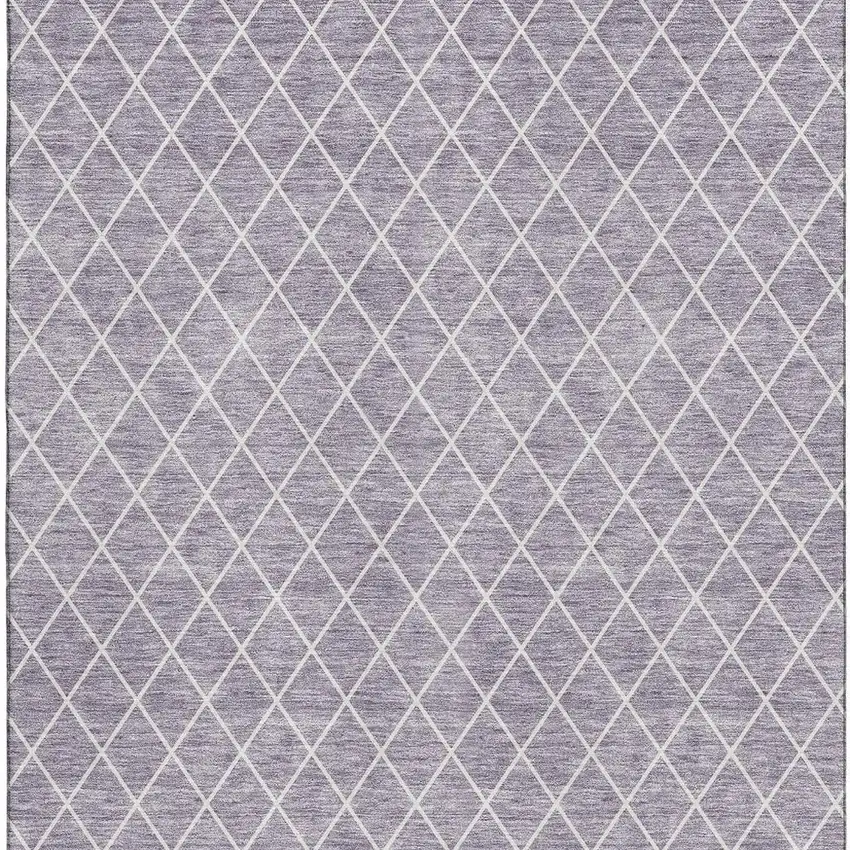 Lavender And Ivory Geometric Washable Area Rug With UV Protection Photo 3