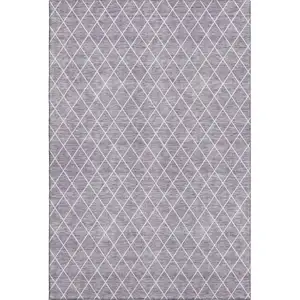 Photo of Lavender And Ivory Geometric Washable Area Rug With UV Protection