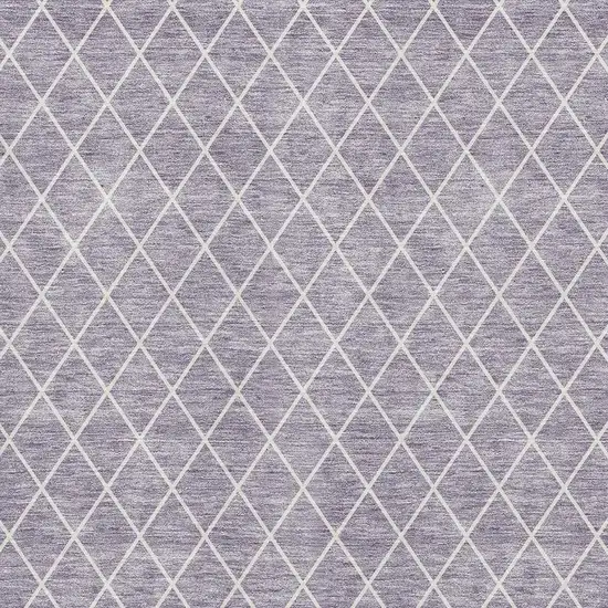 Lavender And Ivory Geometric Washable Area Rug With UV Protection Photo 2